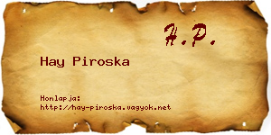 Hay Piroska névjegykártya