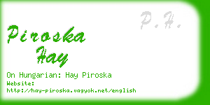 piroska hay business card